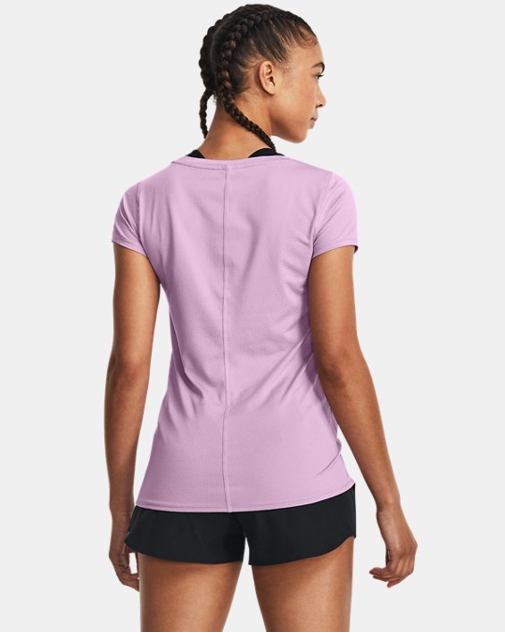 Women's HeatGear® Armour Short Sleeve in Purple image number 1